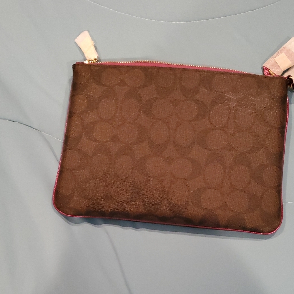 Coach Brown and Pink Wristlet (LARGE) - Picture 2 of 14